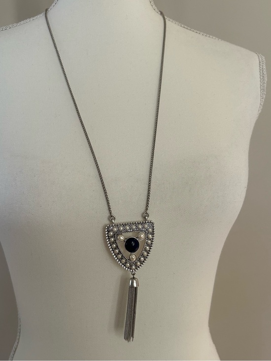 Lucky Brand Jewelry - Lucky Silver Navy and Pearl Necklace